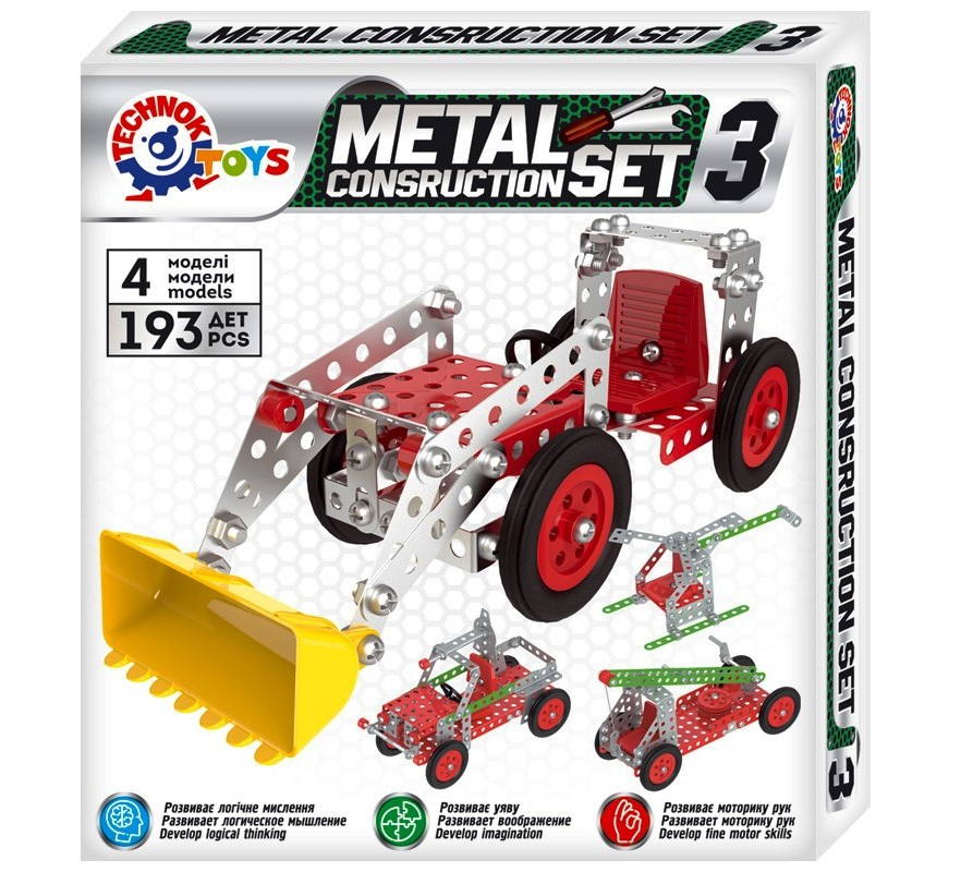 Метален конструктор 4в1 с 193 части TECHNOK, Украйна