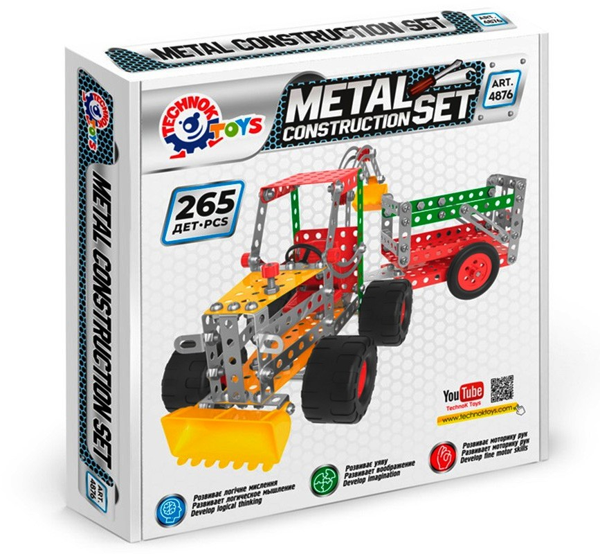 Метален конструктор трактор с ремарке с 265 части TECHNOK, Украйна