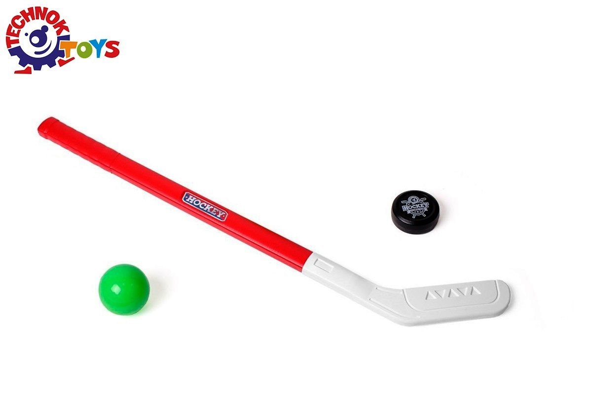 Стик с шайба и топка за хокей на трева или лед 73х14х7см TECHNOK, Украйна