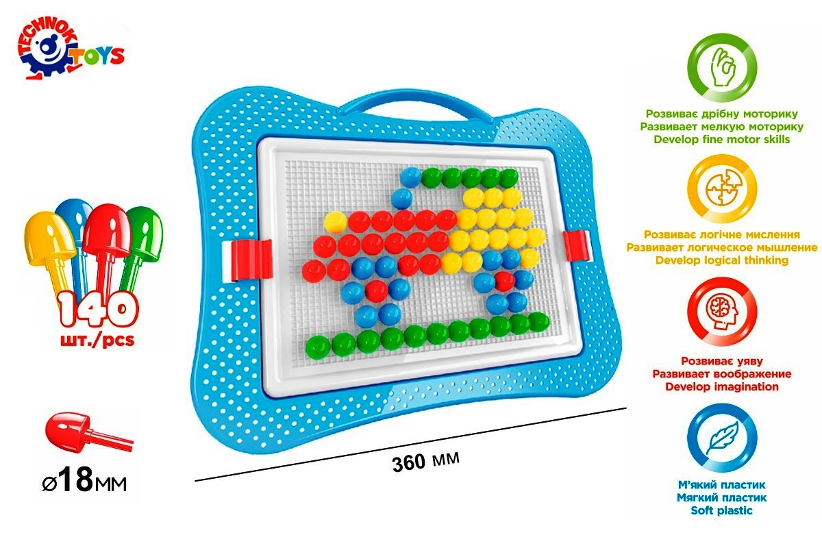 Мозайка 140 части, размер на елемента 18мм, TECHNOK, Украйна