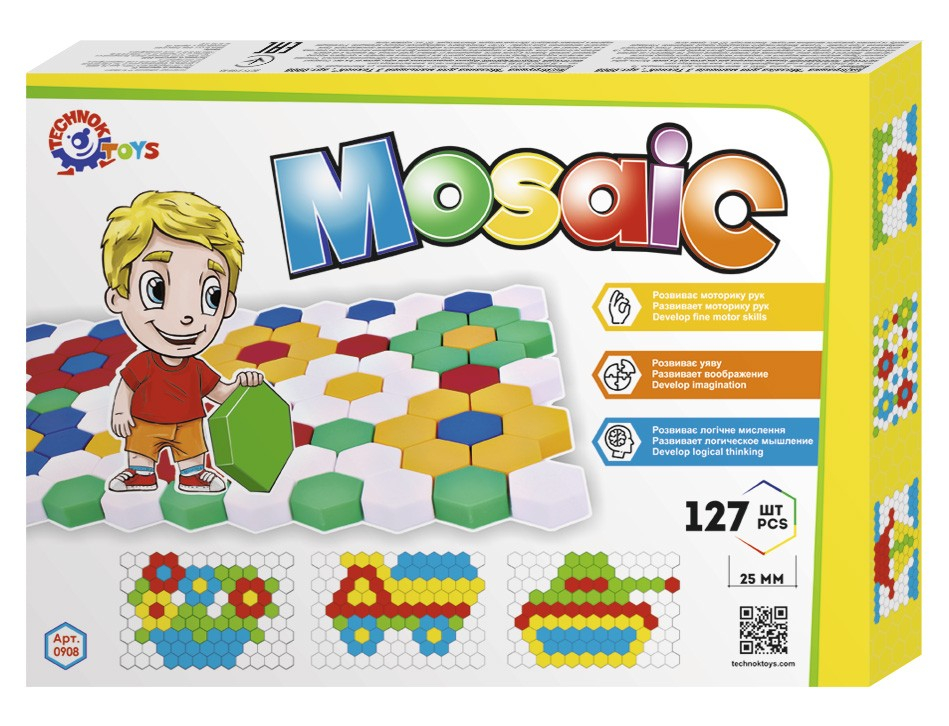 Мозайка за най-малките, 127 части, размер на елемента 20мм, TECHNOK, Украйна