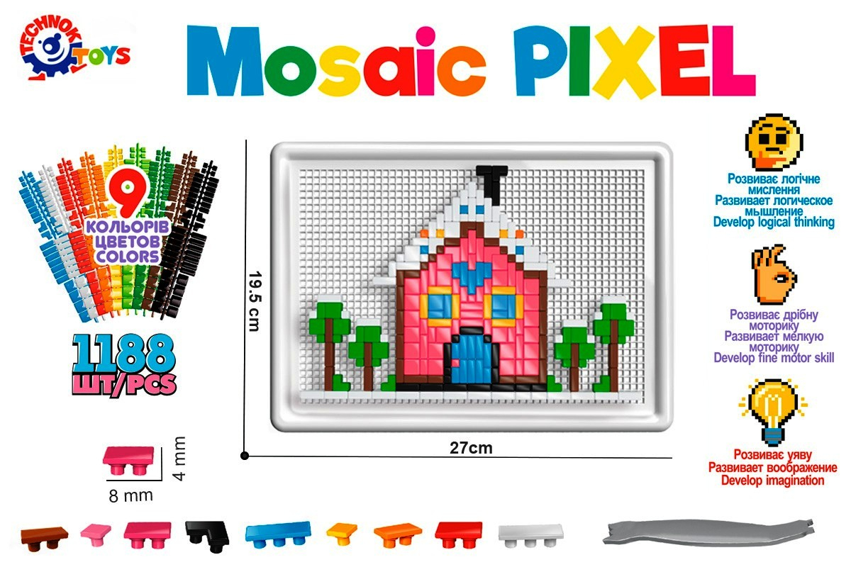 Мозайка пиксел с инструмент, 1188 части, TECHNOK, Украйна