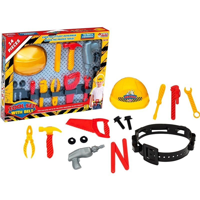 ГОЛЯМ Комплект с инструменти, колан и каска, DEDE