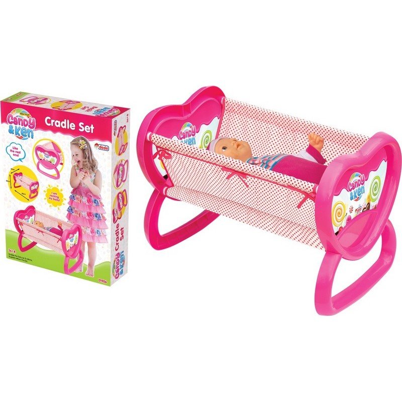 Легло за кукли, люлееща се кошара за кукли и бебета, DEDE