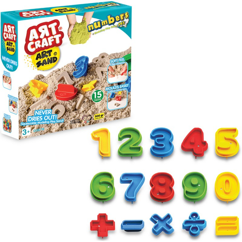 Кинетичен пясък с числа и знаци, лунен пясък DEDE