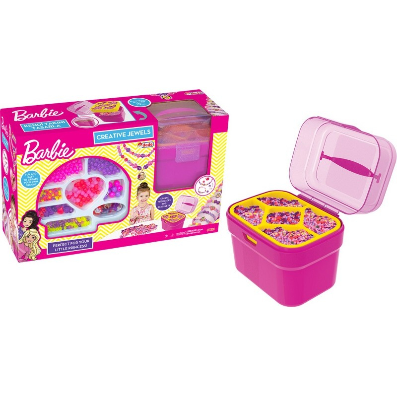 ГОЛЯМ Комплект Мъниста за Бижута в куфарче, Барби, BARBIE, DEDE