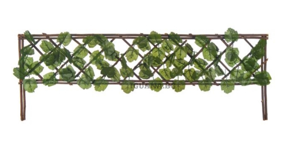 Декоративна ограда , дървена с листа , 100х35см