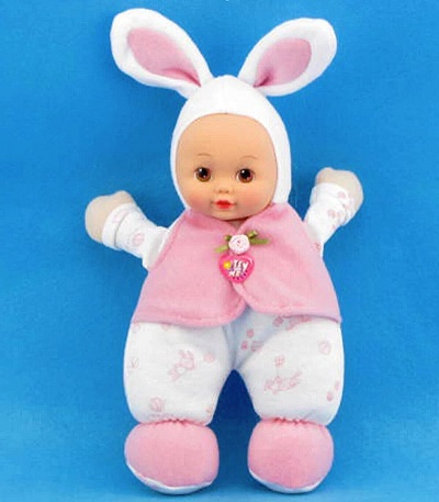 Меко бебе със заешки ушички и ЗВУК, височина 30см