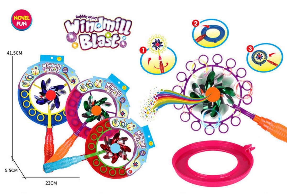 Вятърна мелница със сапунени балони 2в1