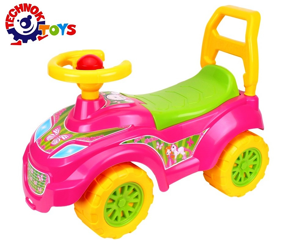 Кола за прохождане с бипка, отваряща се седалка, до 20кг, 67×46×29см, Принцеса с Еднорог, Princess unicorn, TECHNOK, Украйна