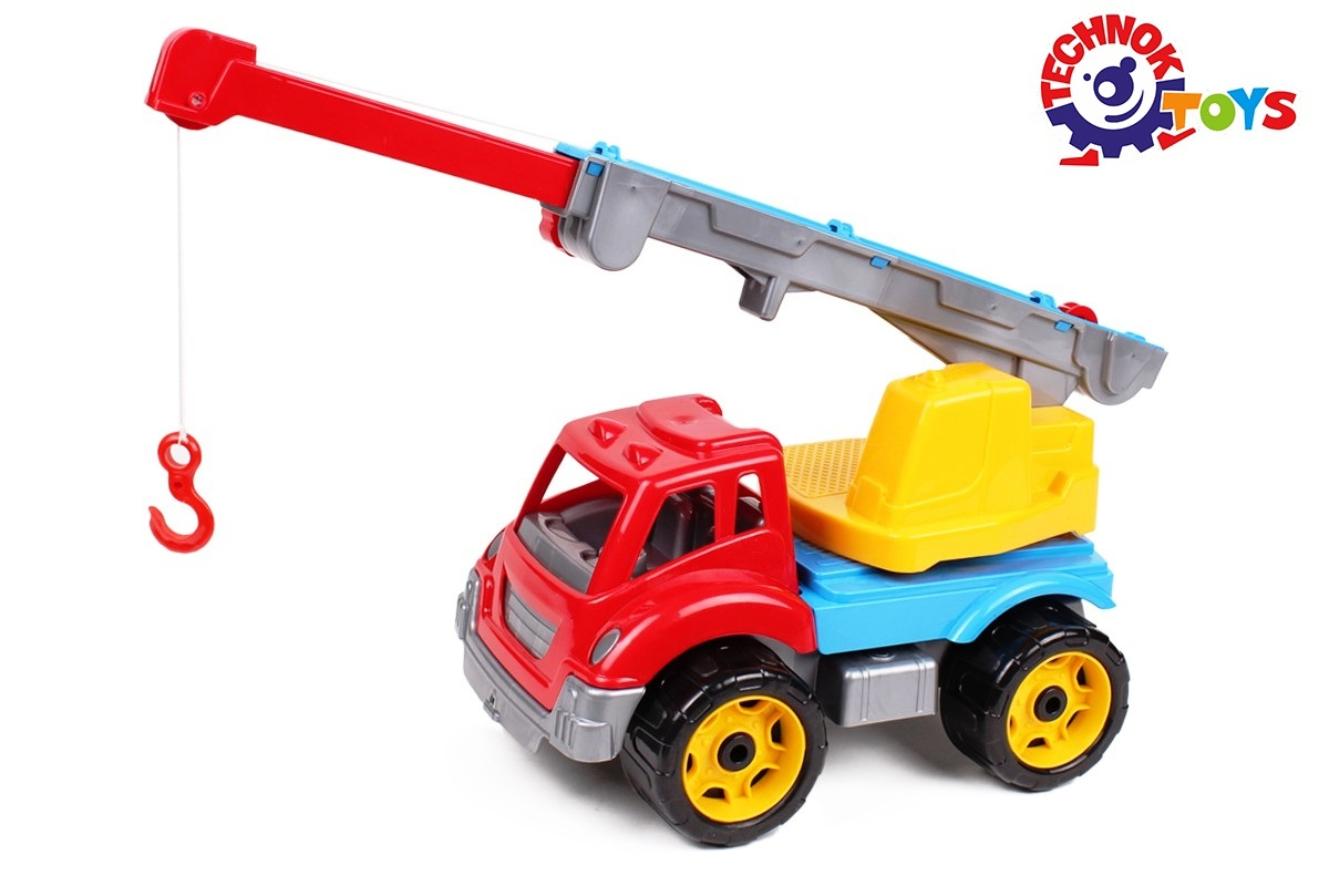 Автокран с въртяща стрела на 360° и подвижна кука, 36х21х20см, TECHNOK, Украйна