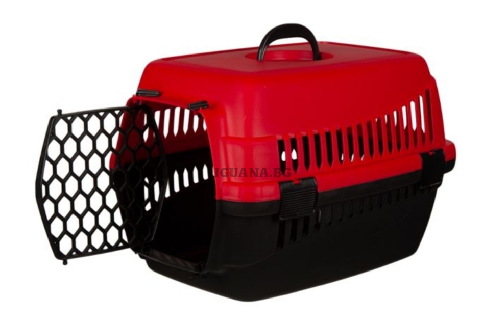 Клетка за пренос на домашни любимци , червена , 48х28х30см