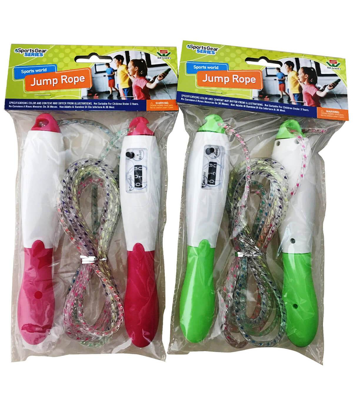 Въже за скачане с брояч, цветно силиконово въже