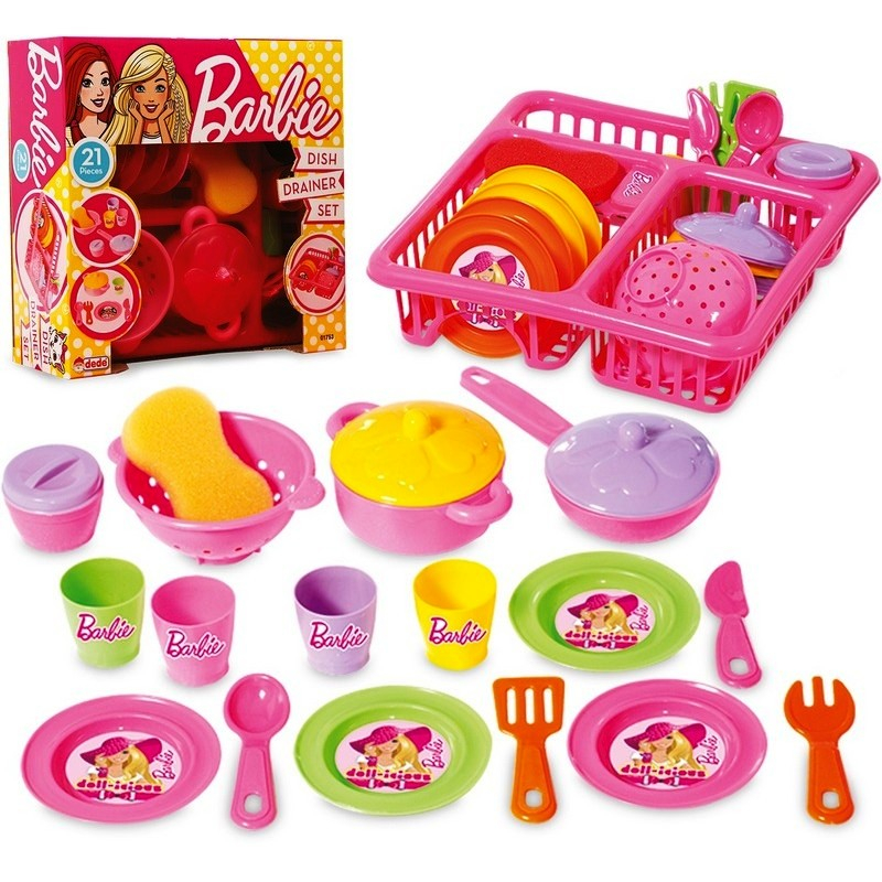 Сервиз за хранене и готвене в сушилник Barbie, Барби, 29х30х11см, DEDE