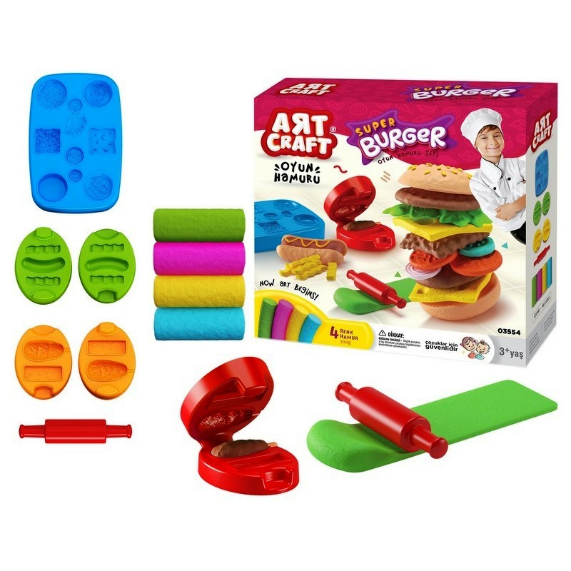 Комплект пластелин хамбургер, 22х6х22см, DEDE