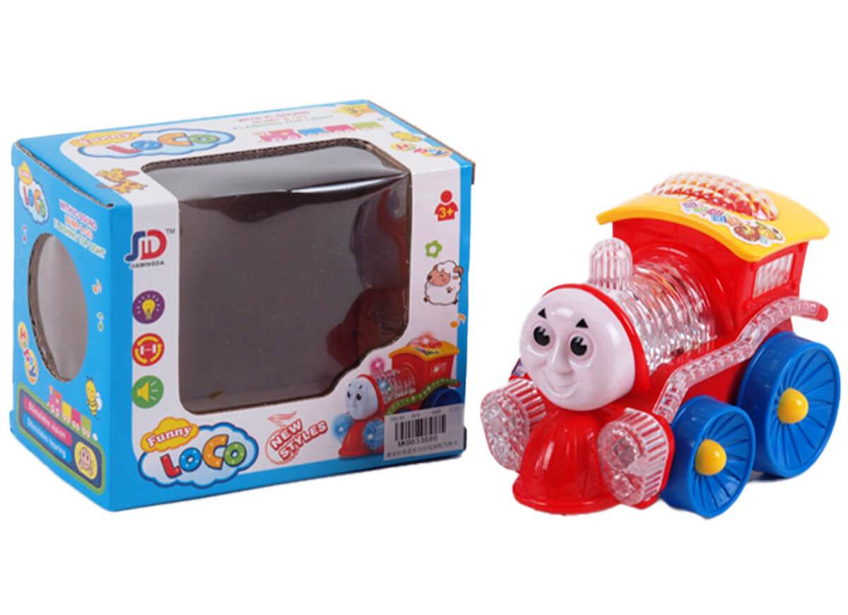 Малък локомотив с очички, Движение, Звук, Светлини