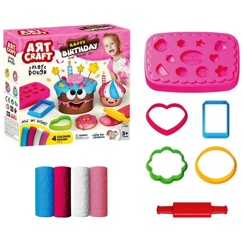 Комплект пластелин торта за рожден ден с фигурки, DEDE