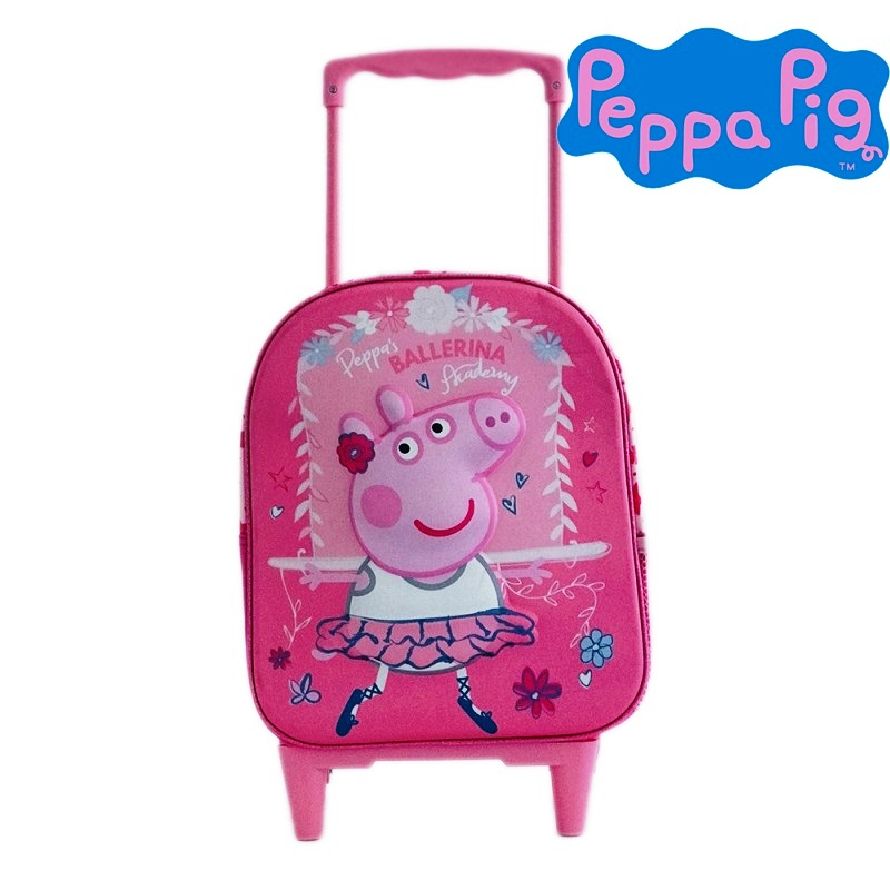3D раница с колелца и телескопична дръжка Пепа Пиг, Peppa Pig Ballerina
