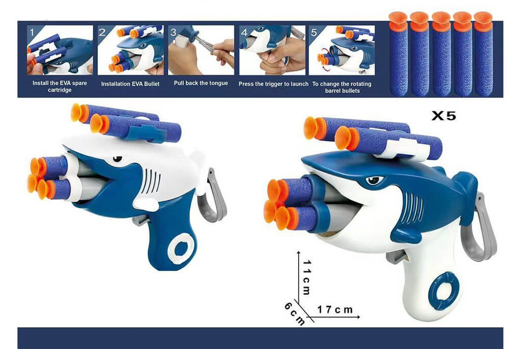Пистолет АКУЛА с 5 меки стрели