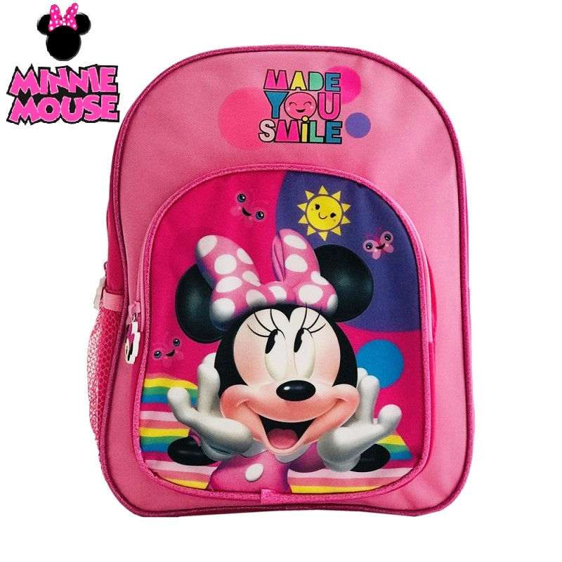 Раница за детска градина с голям и малък джоб, Мини Маус, Minnie Mouse Made you SMILE