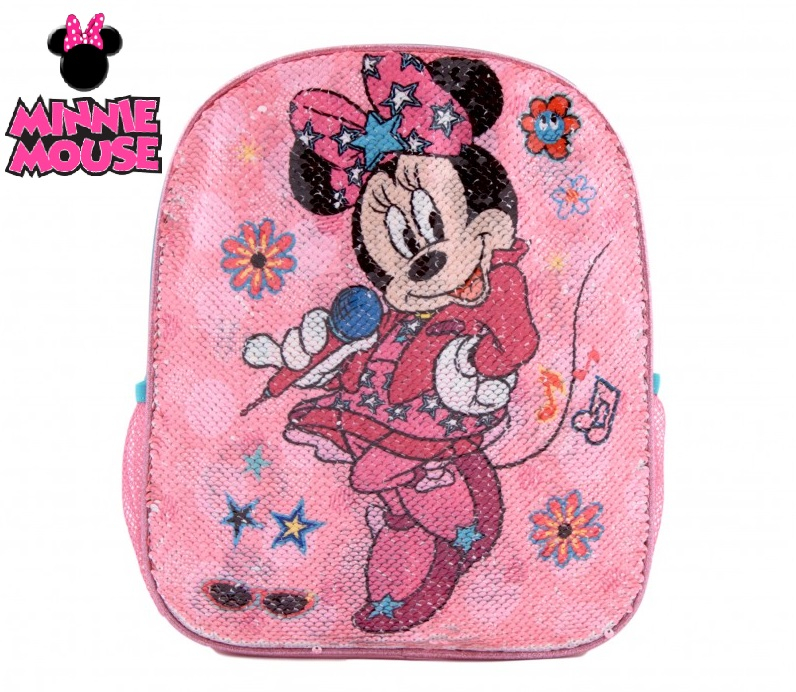 Уникална Раница с пайети и две изображения за детска градина, 1 голямо отделение, Мини Маус , Minnie Mouse