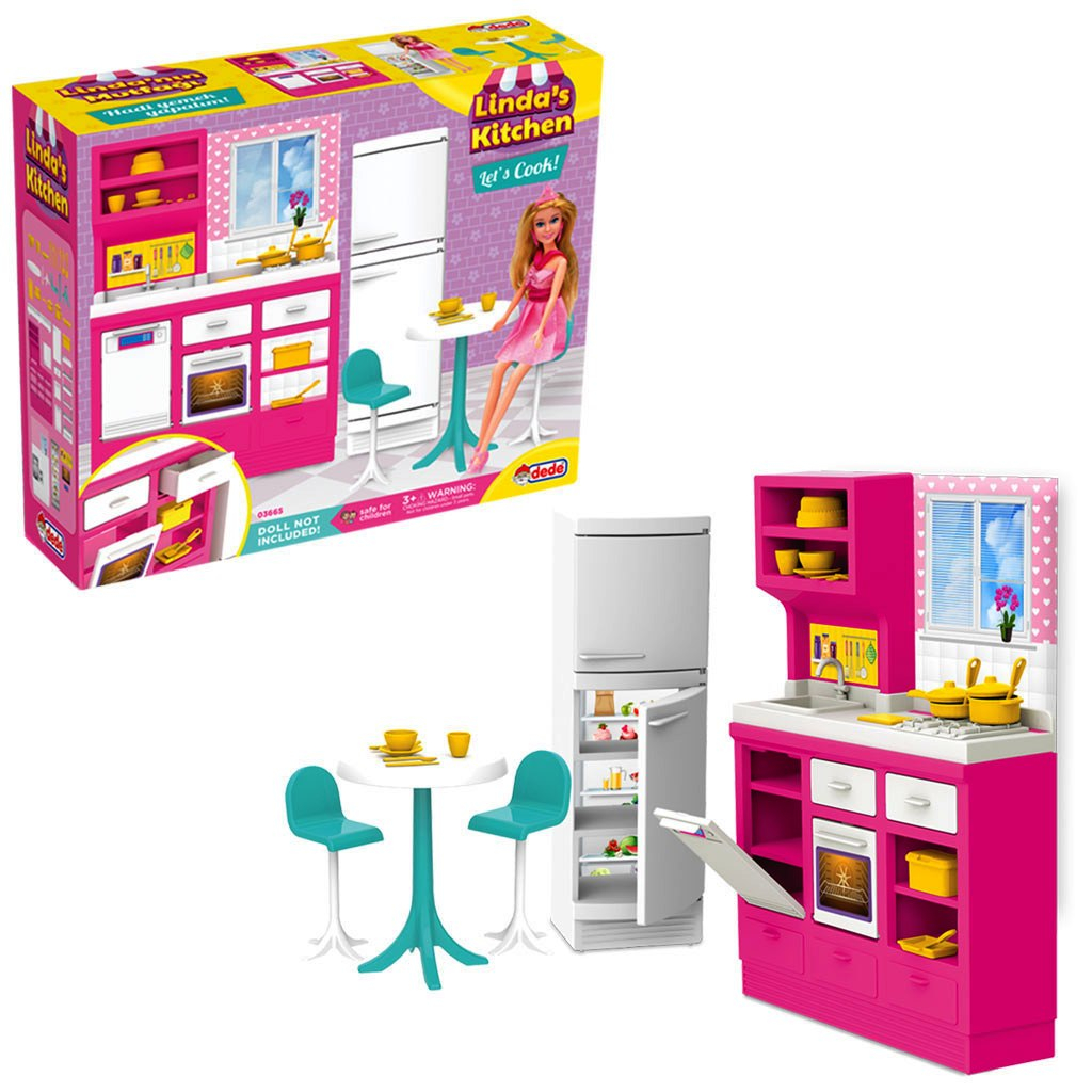 Комплект кухнята на Линда с отварящи се чекмеджета и шкафчета, 32х27х10см, DEDE