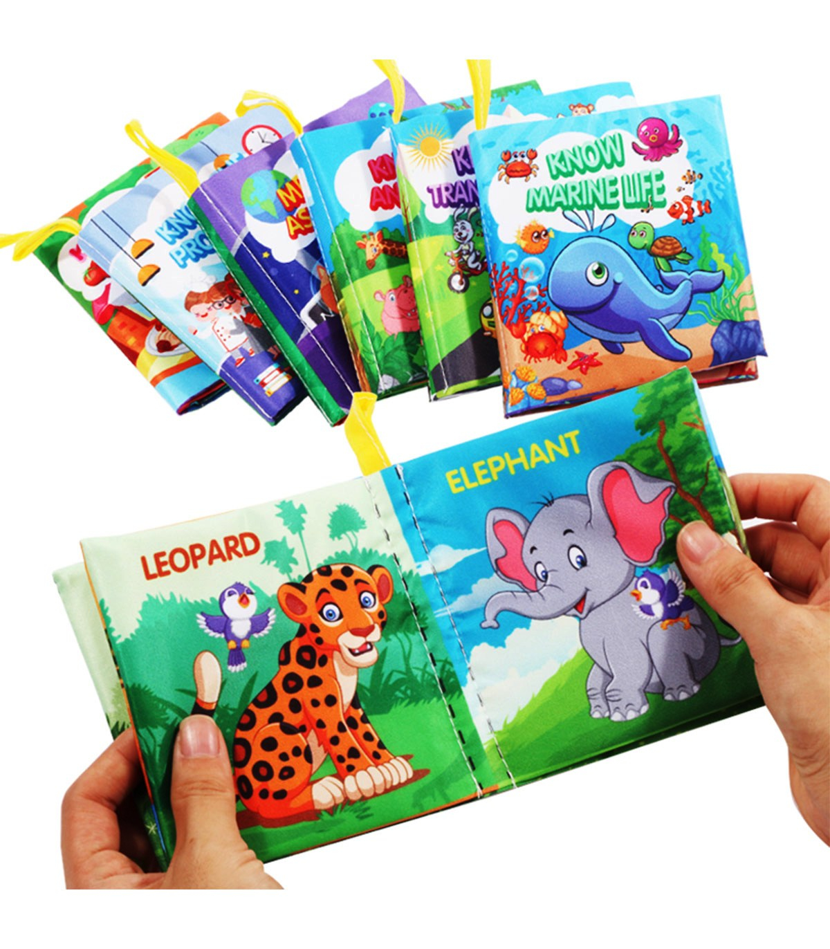 Бебешка книжка от текстил с шумящи странички и ярки цветове