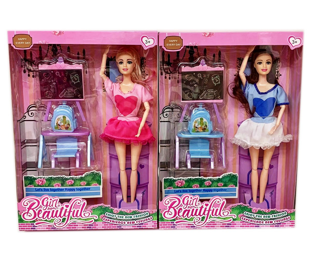 Кукла - учителка с дъска и подвижни крайници