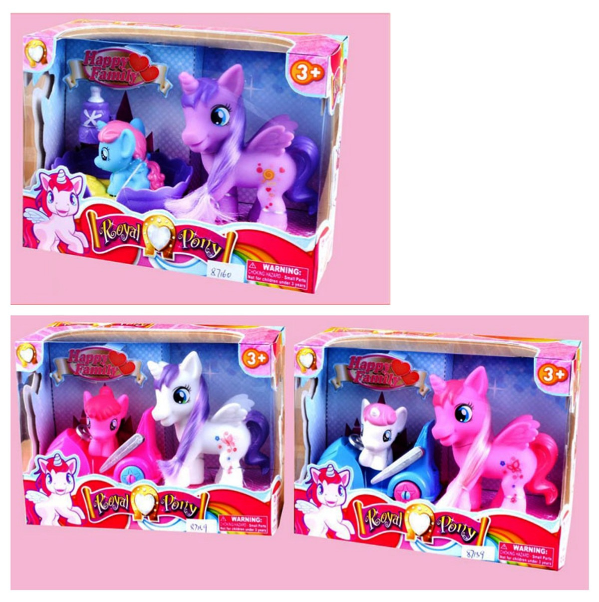 Семейство еднорози с кола, голям и малък еднорог