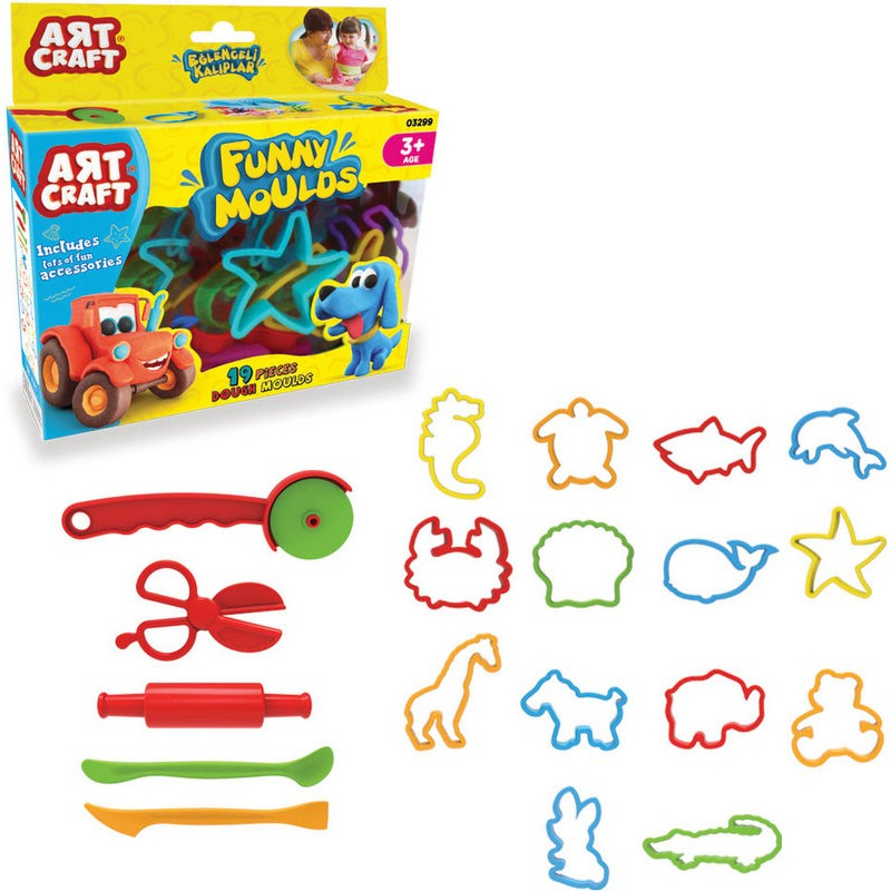 Комплект за пластелин с 14бр формички и инструменти, DEDE