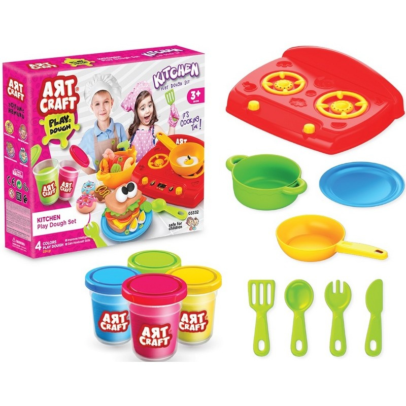 Комплект пластелини с котлон и кухненски аксесоари, DEDE