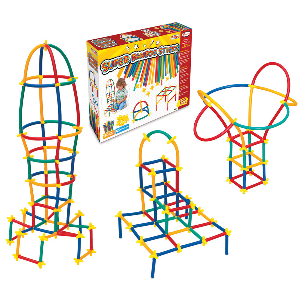 Конструктор с бамбукови пръчици, 300 части, DEDE
