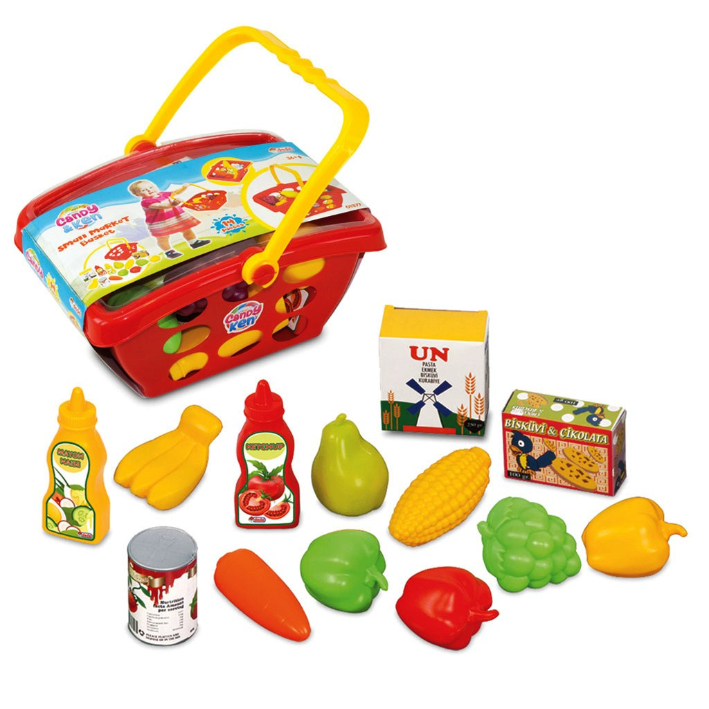 Комлект кошница за пазаруване с продукти, 19х26х12см, DEDE