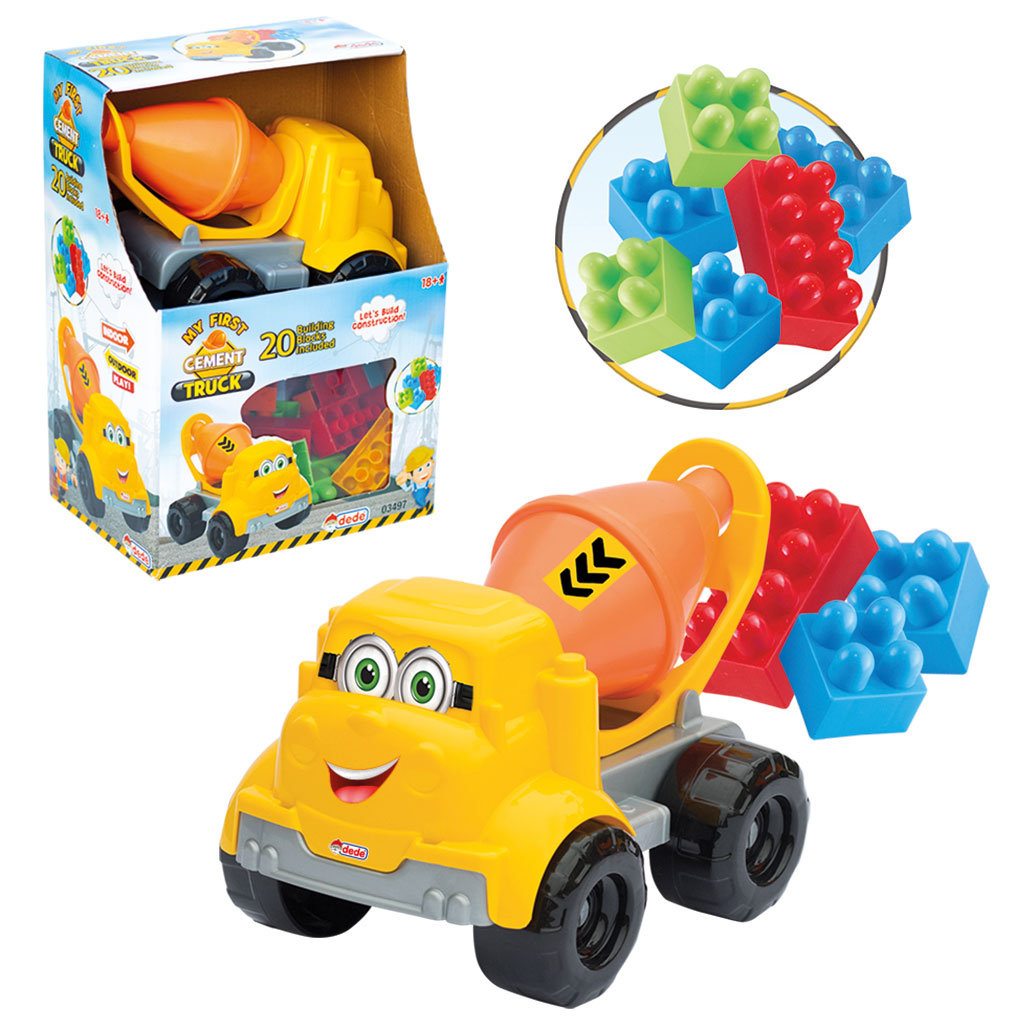 Бетоновоз - Конструктор с едри части, 20 части, DEDE