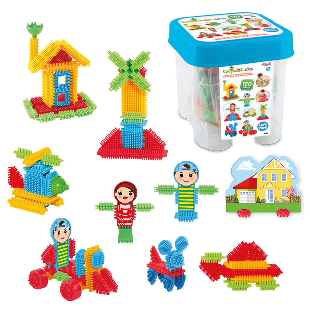 Конструктор Кактус с фигури в ГОЛЯМА кофа, 120 части, DEDE