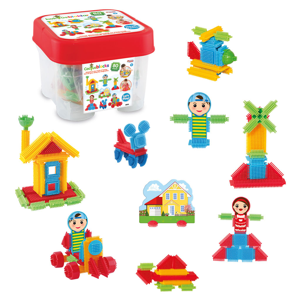 Конструктор Кактус с фигури в кофа, 80 части, DEDE