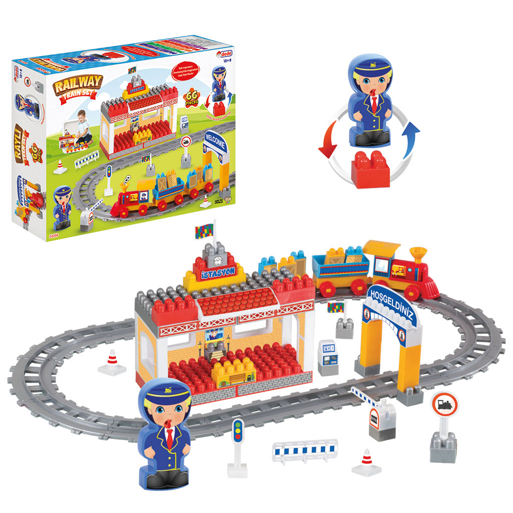 Конструктор Моето Първо Влакче с релси, 66 части, DEDE