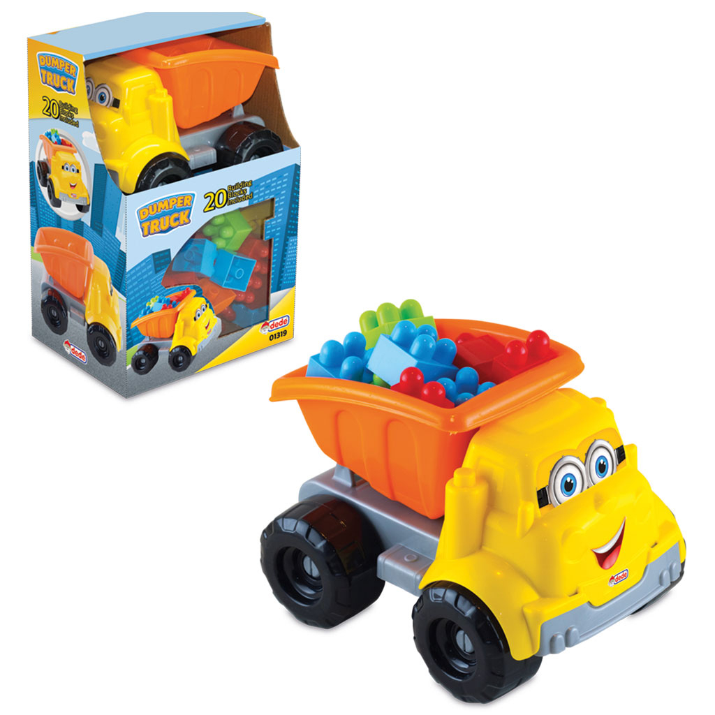 Самосвал - Конструктор с едри части, 20 части, DEDE