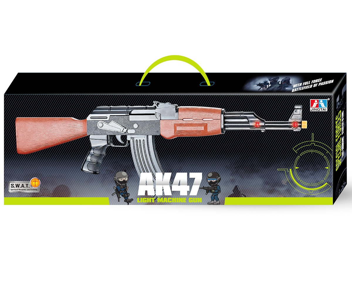 Автомат КАЛАШНИКОВ с ВИБРАЦИЯ, Светлини и Реален Звук, AK-47