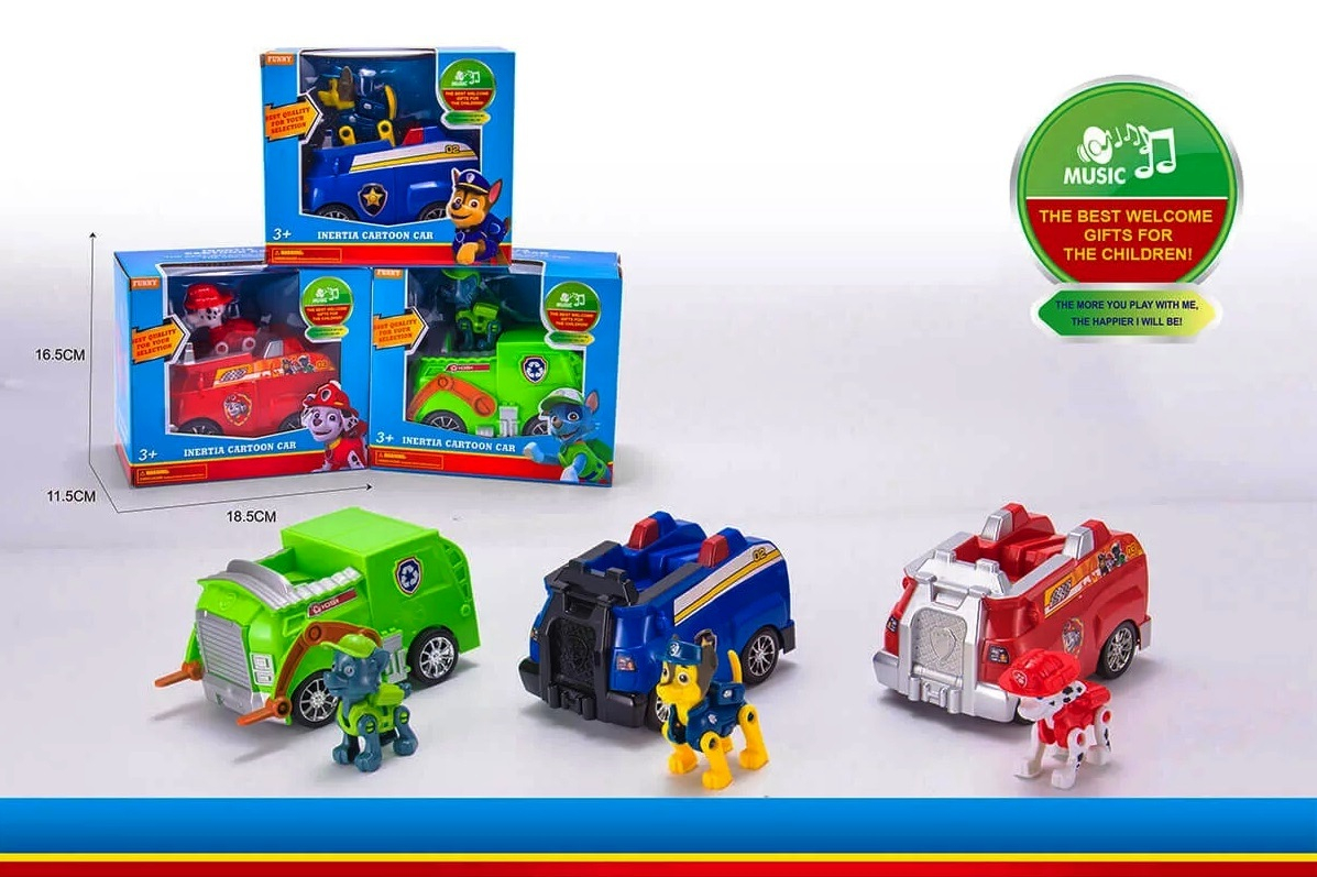 Кученце и кола с инерционен механизъм, Звук и Светлини | 3 вида