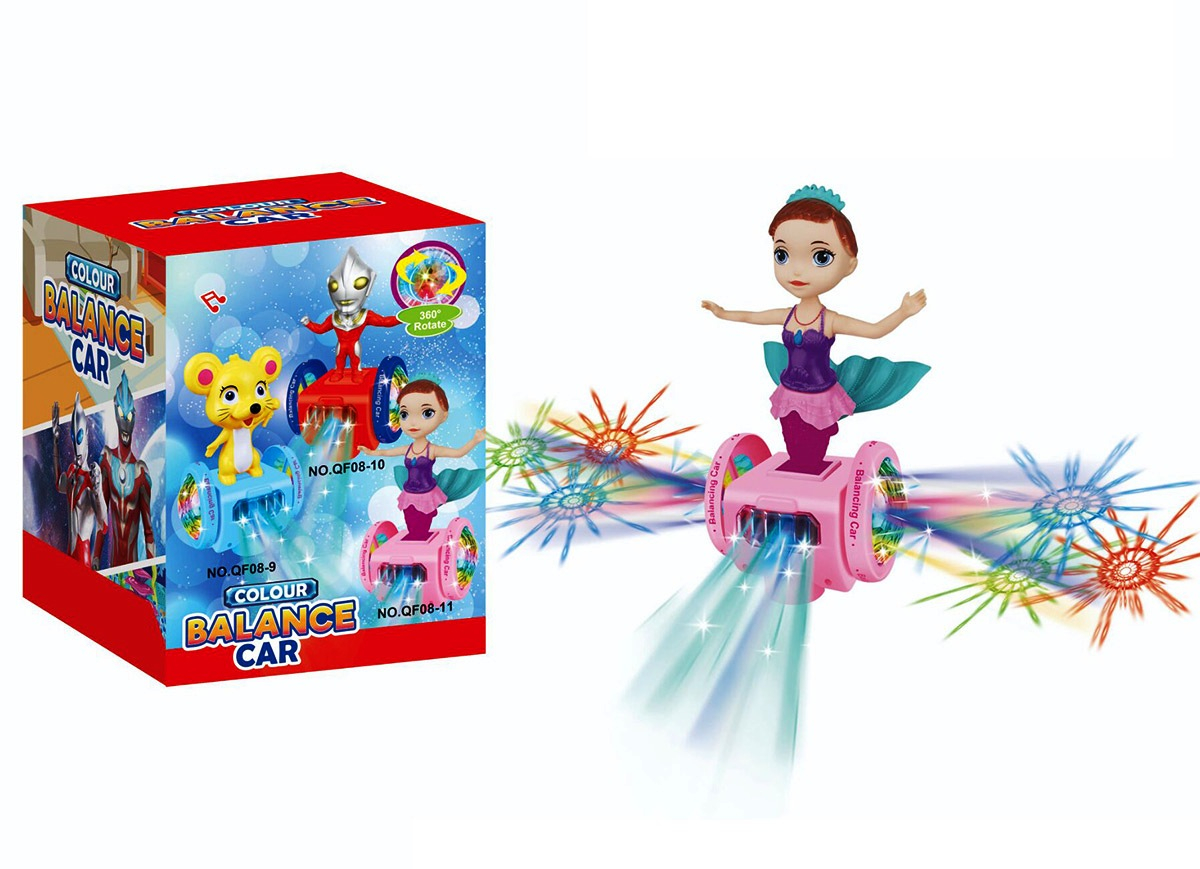 Русалка върху Ховърборд с въртене на 360° Мелодия и ЯРКИ светлини