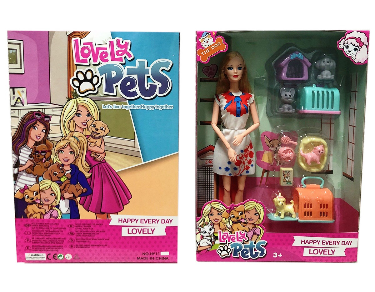 Кукла с домашни любимци и аксесоари