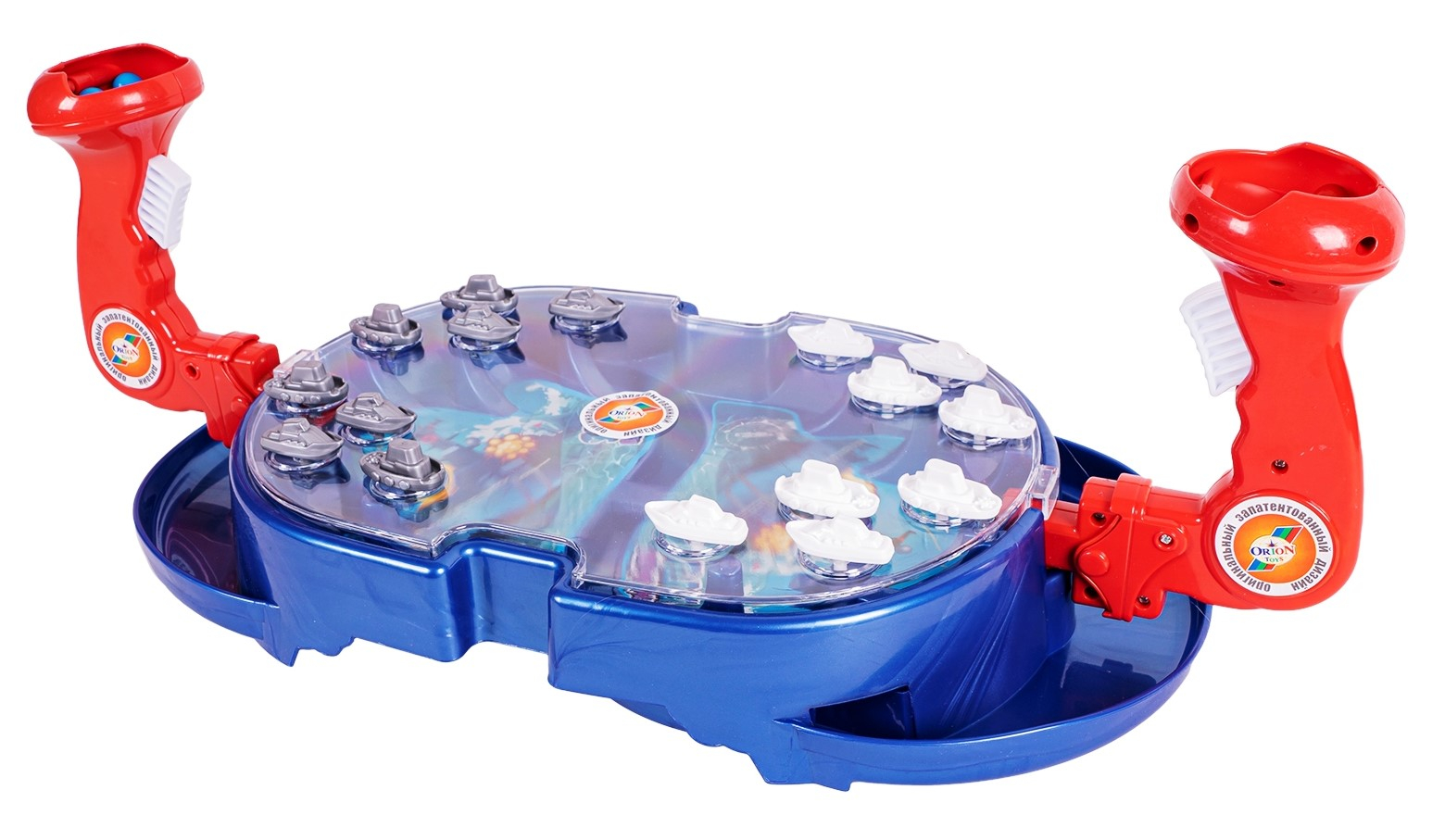 Игра със стрелба по мишени МОРСКА БИТКА с топчета и подвижни джойстици, 51х40х31см, ORION, Украйна