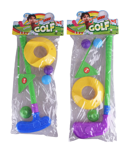 Комплект за голф - стик, 2 топки, колче, дупка със знаме