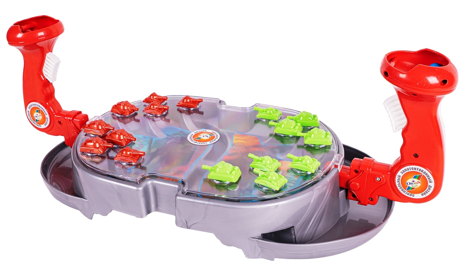 Игра със стрелба по мишени ТАНКОВА БИТКА с топчета и подвижни джойстици, 51х40х31см, ORION, Украйна