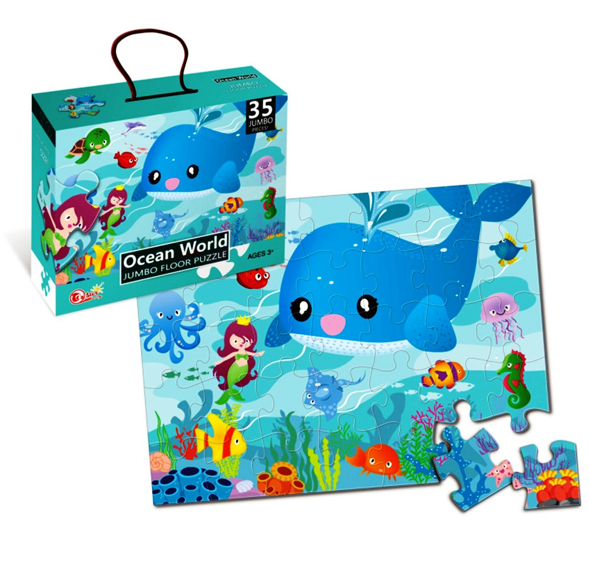 Пъзел в куфарче 35 ЕДРИ части Океан - Кит