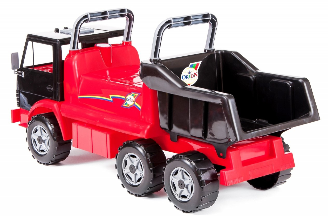 ГОЛЯМ камион за прохождане със подвижен кош за товарене KAMAZ, 3 цвята, 79х29х38см, КАМАЗ, ORION, Украйна