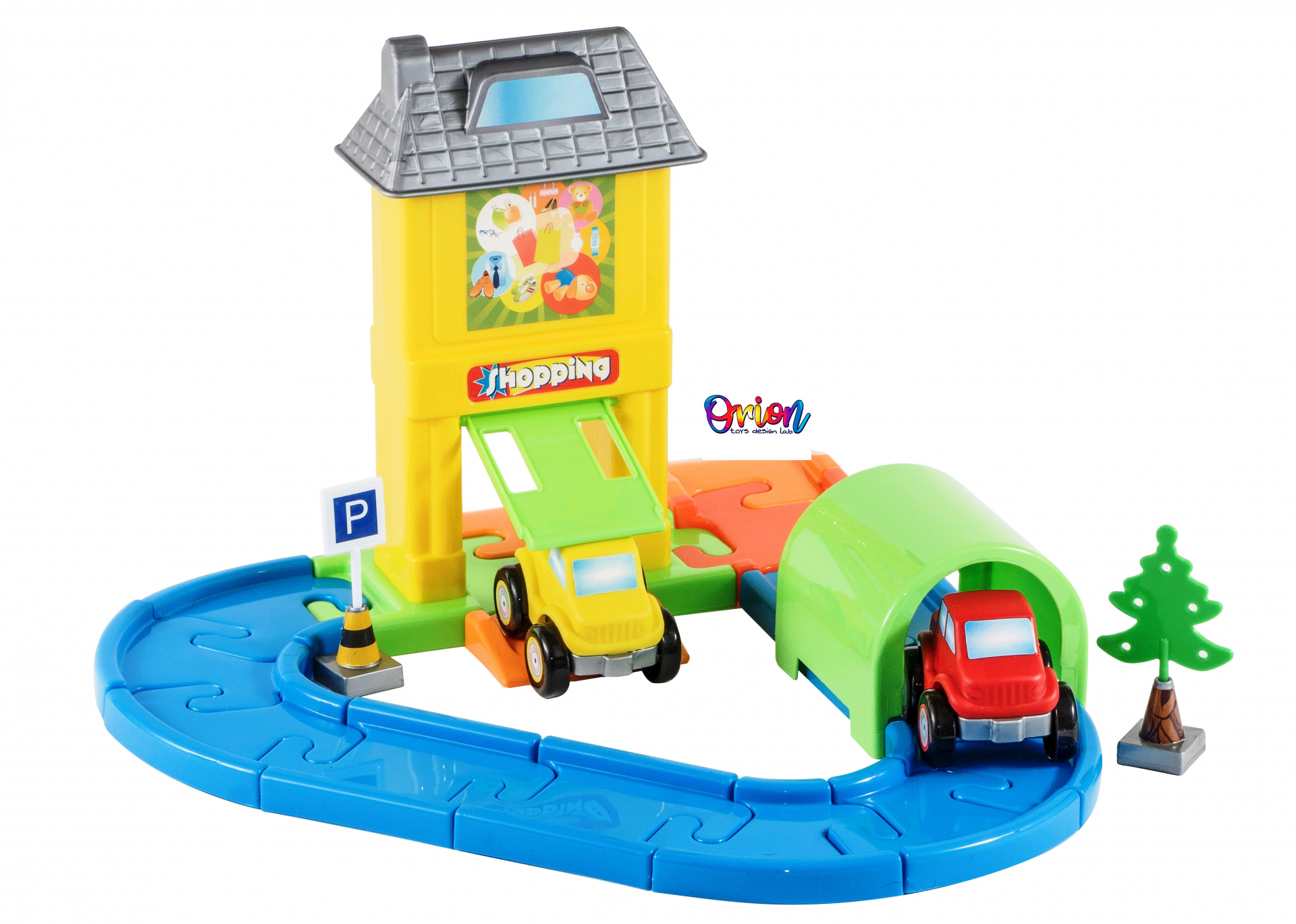 Паркинг - Писта 2в1 с тунел и две колички, 31 части, ORION, Украйна