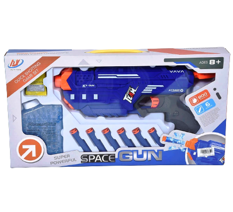 2в1 Пистолет с 6 меки стрели и 800 водни бомби SPACE GUN
