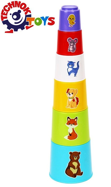 Пирамида с 6 чашки и животни, 35х9х9см, TECHNOK, Украйна